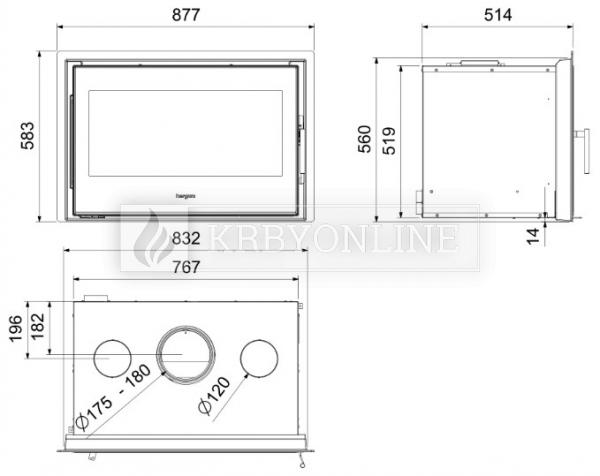 Hergóm C-16/80 liatinová rovná krbová vložka krbyonline