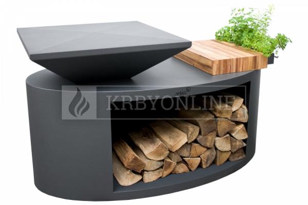 Záhradný gril Artiss G3 slúžiaci aj ako záhradné ohnisko grafit krbyonline