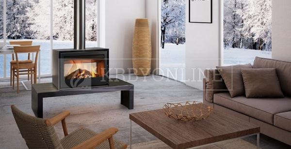 Rocal Habit 100 DC + T teplovzdušné obojstranné plechové krbové kachle krbyonline