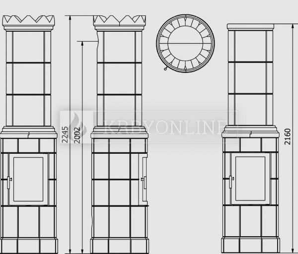 Norsk Kleber Kristin mastencové krbové kachle s plochým vrchom alebo s korunou krbyonline