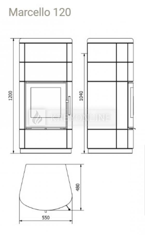 Norsk Kleber Marcello 120 exkluzívne krbové kachle s masivným mastencovým povrchom krbyonline