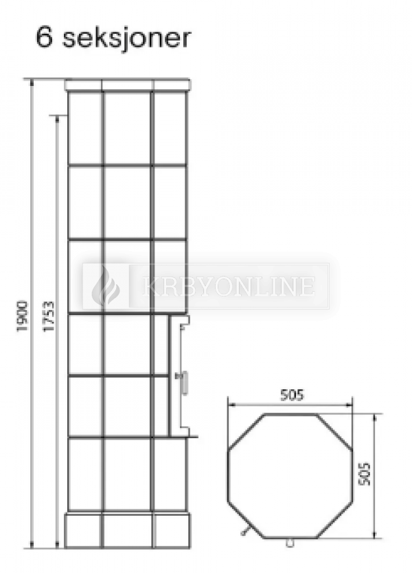 Norsk Kleber Octo 6 vysoké krbové kachle s vermikulitovým ohniskom a mastencovým obložením krbyonline