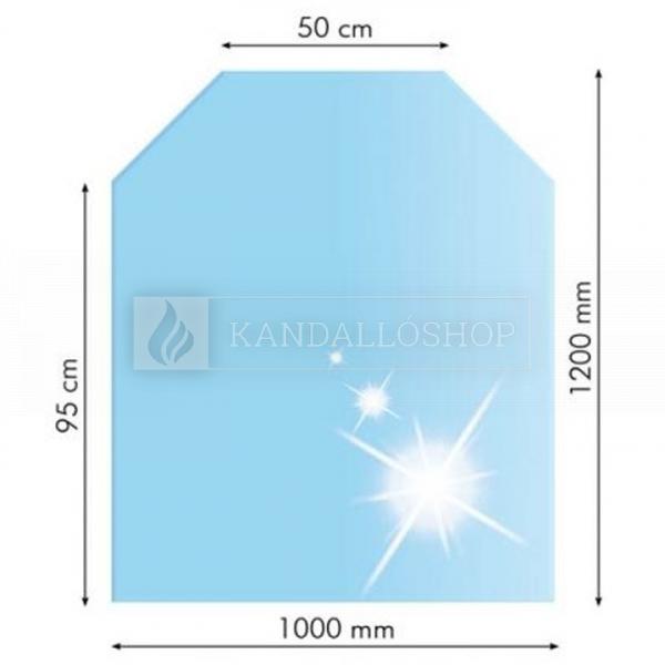 Edzett üveg alátét hordozható kályhák alá - hatszög 100x120 cm