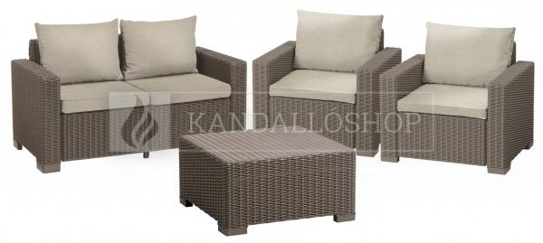 Keter California Cappuccino kerti bútor szett (2 fotel + asztalka + kétüléses kanapé) kandalloshop
