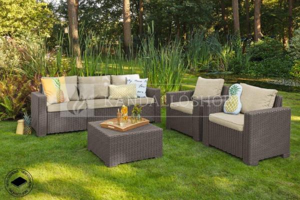 Keter California Cappuccino kerti bútor szett (2 fotel + asztalka + háromüléses kanapé) kandalloshop