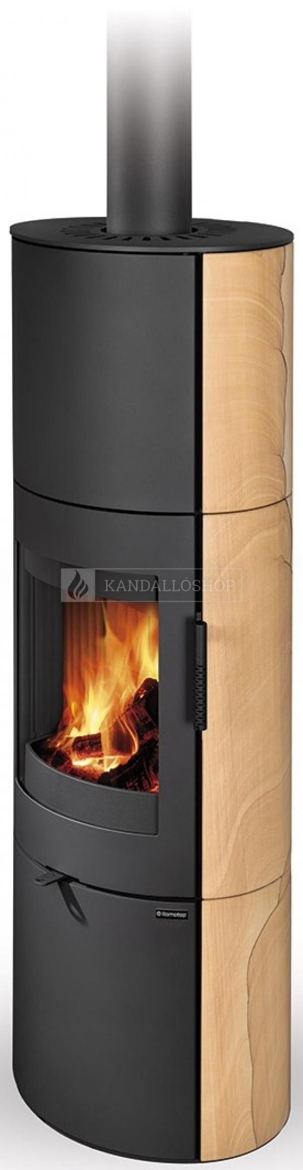 Romotop LUGO N 04 AKUM modern homokkő kandallókályha samott tűztérrel kandalloshop