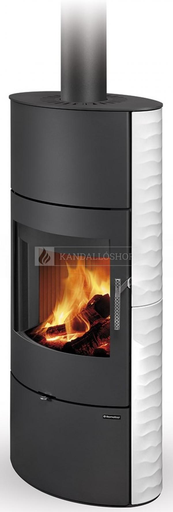 Romotop Sone 01 A hőtárolós kandallókályha domborműs kerámia borítással kandalloshop