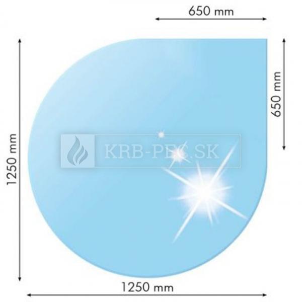 Sklo pod kachle slza 125x125 cm