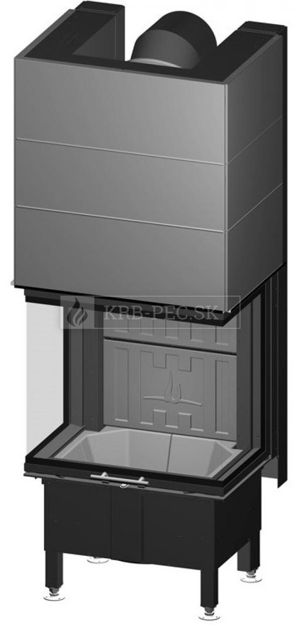 Spartherm Arte 3RL 60h trojstranná kozubová vložka s výsuvnými dvierkami a deleným sklom krb-pec