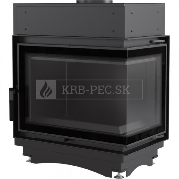 Kratki Maja R DECO BS W rohová krbová vložka s dekoratívnym sklom pravé krb-pec