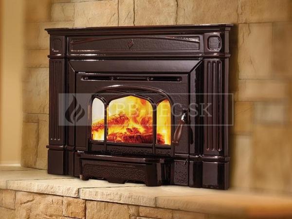 Hampton HI205 liatinová rovná krbová vložka s dvojkomorovým spaľovaním smaltovaná hnedá krb-pec