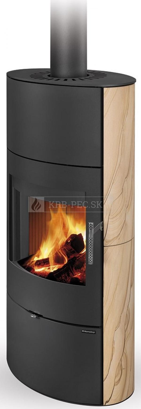 Romotop Sone 04 A akumulačné krbové kachle s pieskovcovým obložením a šamotovým ohniskom krb-pec