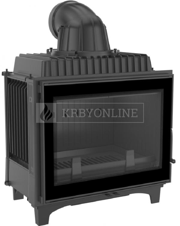 Kratki Franek 12 kW liatinový rovný krb s dizajnovým sklom krbyonline krby, kozuby